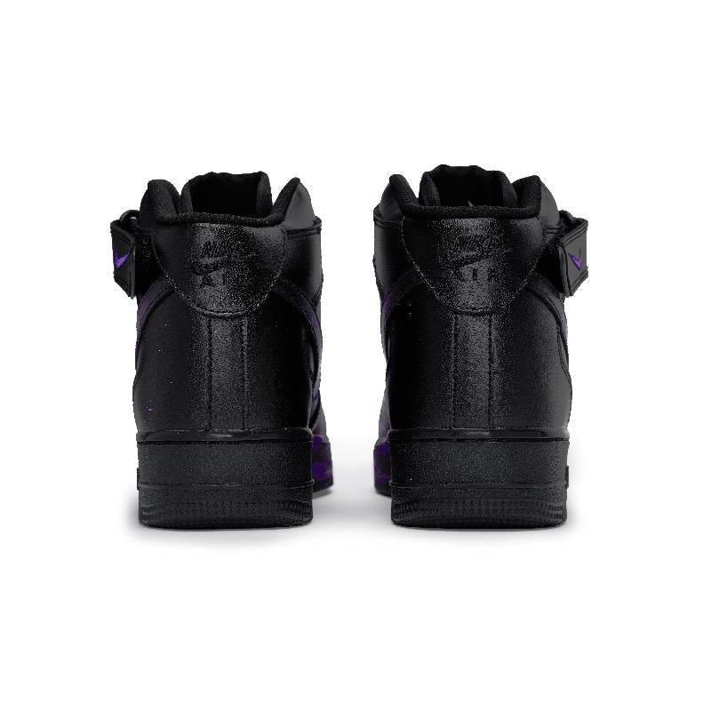 [Custom Male and female Interstellar Flow Light Purple]  Air Force 1 Skateboard Shoes Unisex Mid-Top Purple