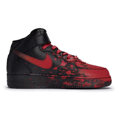 [Custom Male and female Interstellar Flow Light Red]  Air Force 1 Skateboard Shoes Unisex Mid-Top Red