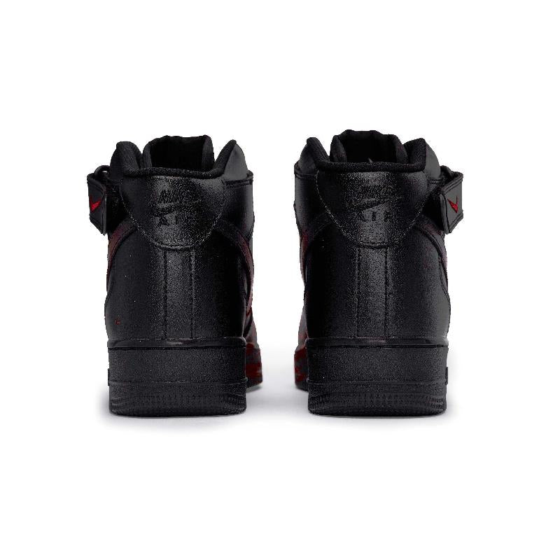 [Custom Male and female Interstellar Flow Light Red]  Air Force 1 Skateboard Shoes Unisex Mid-Top Red