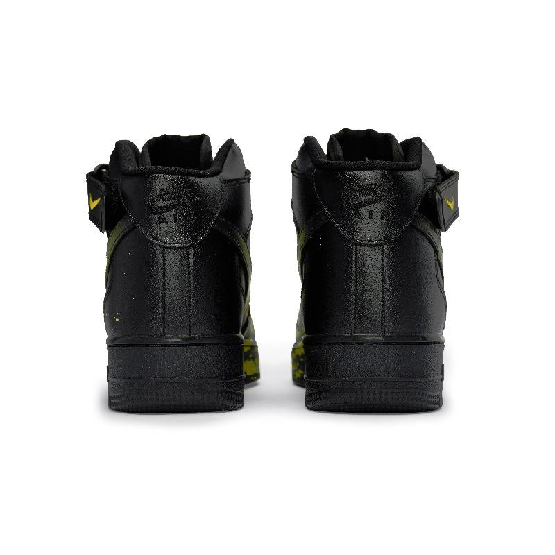 [Custom Male and female Interstellar Flow Light Yellow]  Air Force 1 Skateboard Shoes Unisex Mid-Top Yello