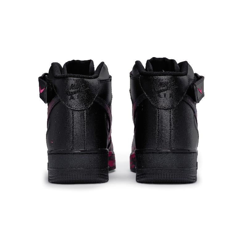 [Custom Team80 Male and Female Starlight Rose Red]  Air Force 1 Skateboard Shoes Unisex Mid-Top Rose Red