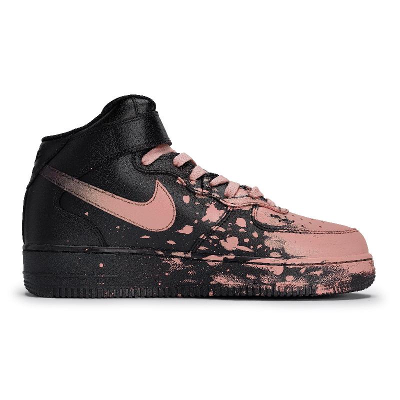 [Custom Team80 Male and Female Interstellar Flow Light Meat Powder]  Air Force 1 Skateboard Shoes Unisex Mid-Top Flesh Pink
