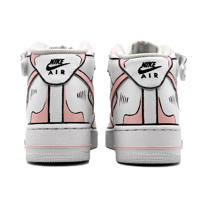 [Custom Men's dynamic 2D pink and grey style]  Air Force 1 Skateboarding Shoes Men