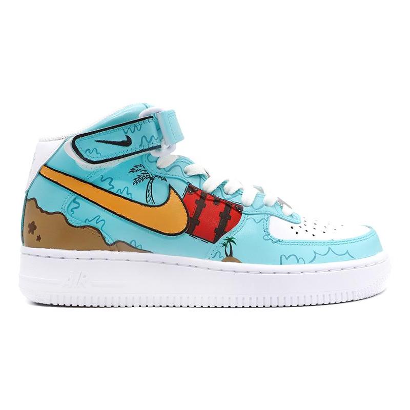 [Custom 520 Men's Tiffany Green South Coast]  Air Force 1 Skateboarding Shoes Men
