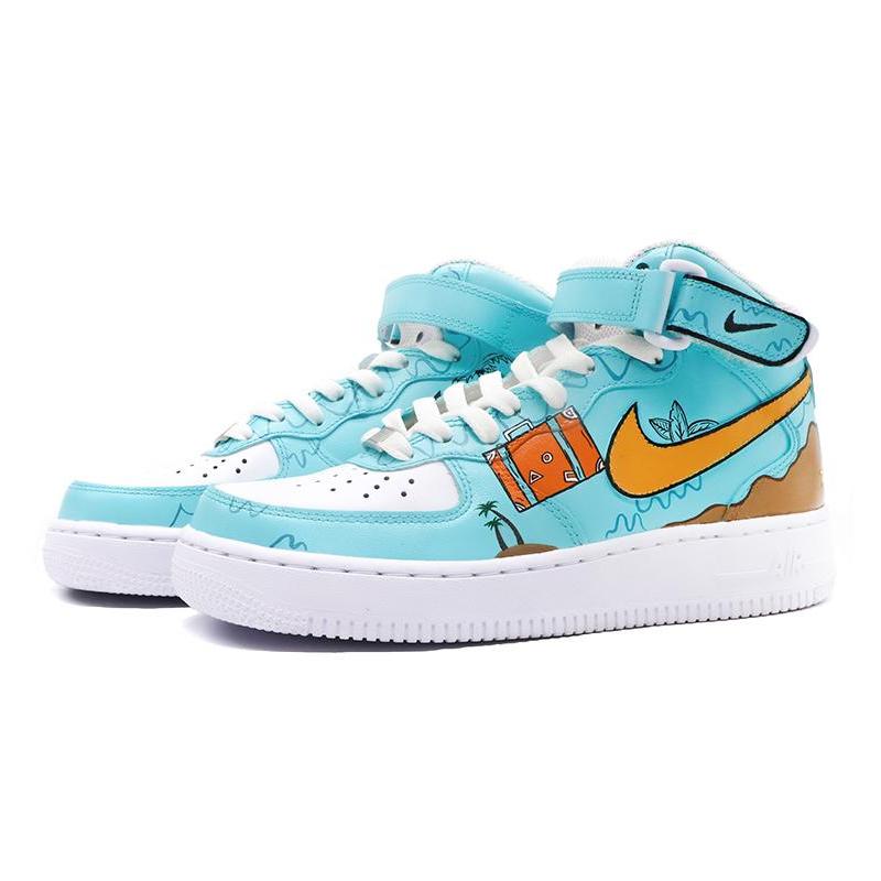 [Custom 520 Men's Tiffany Green South Coast]  Air Force 1 Skateboarding Shoes Men