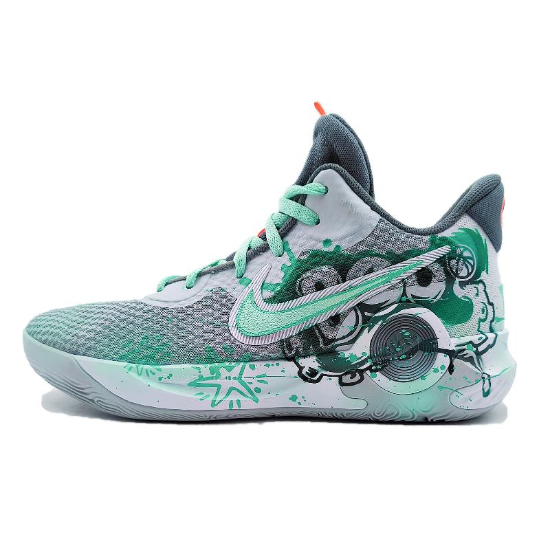 [Custom Mint bomb]  KD Trey 5 X Basketball Shoes Unisex Mid-top Cyan