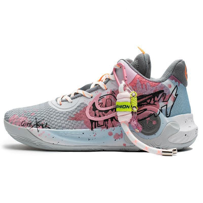 [Custom Graffiti storm]  KD Trey 5 IX Basketball Shoes Unisex Mid-Top Pink