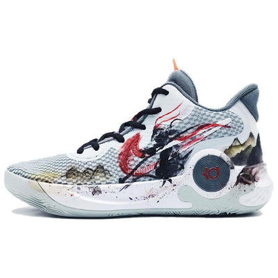 [Custom Let me be free and easy]  KD Trey 5 IX Basketball Shoes Unisex Mid-Top Black/White/Grey