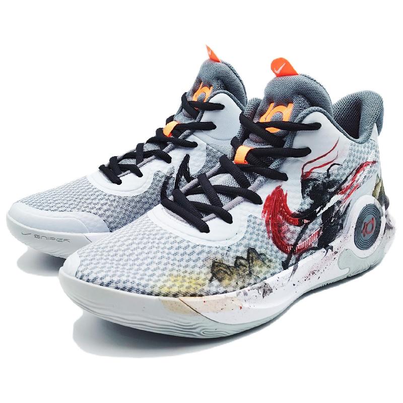 [Custom Let me be free and easy]  KD Trey 5 IX Basketball Shoes Unisex Mid-Top Black/White/Grey