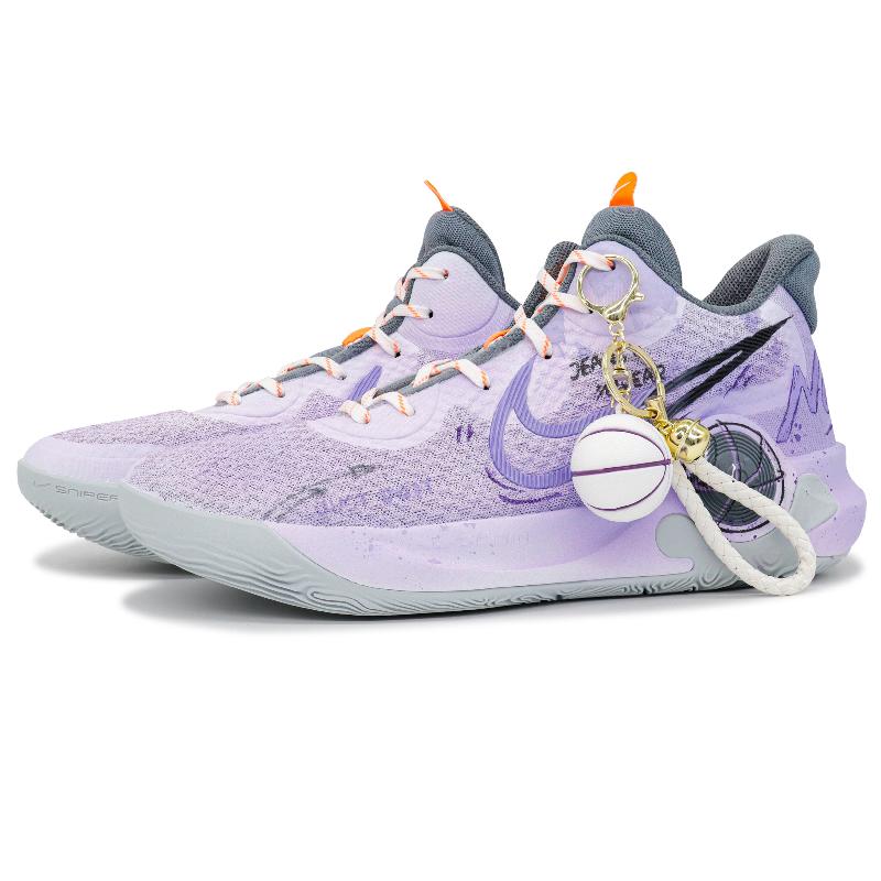 [Custom Purple Dance Soars for both men and women]  KD Trey 5 IX Vintage Basketball Shoes Unisex Mid-Top Purple/Black/Gray