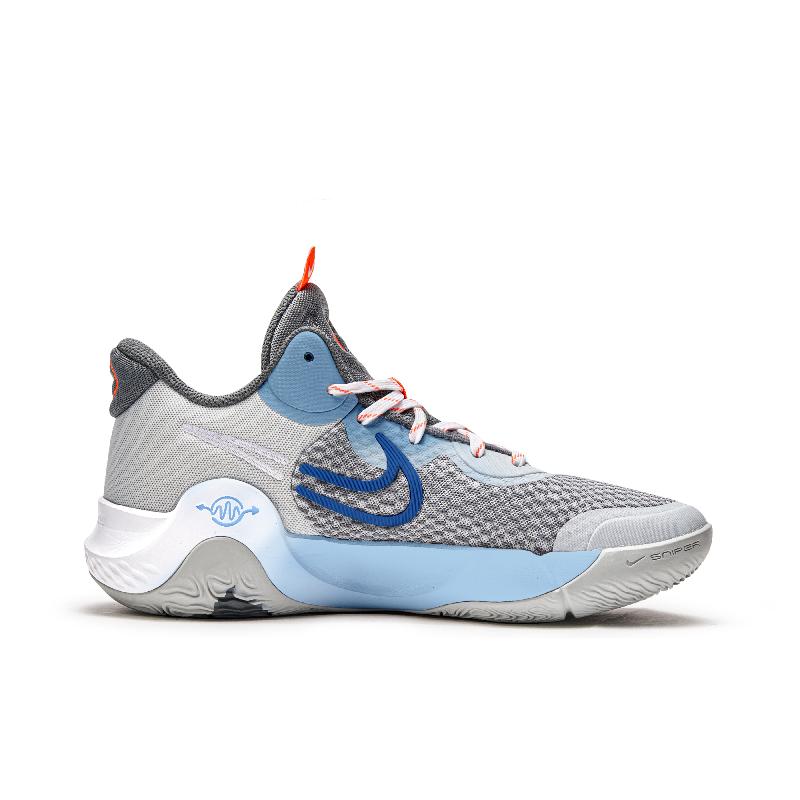 [Custom "Heartless Bear"]  KD Trey 5 Basketball Shoes Unisex Mid-Top Gray/Blue