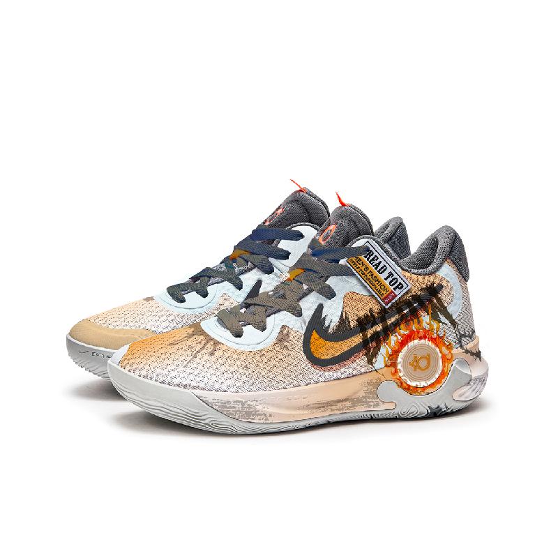 [Custom Desert speed]  KD Trey 5 IX Basketball Shoes Unisex Mid-Top Orange/White