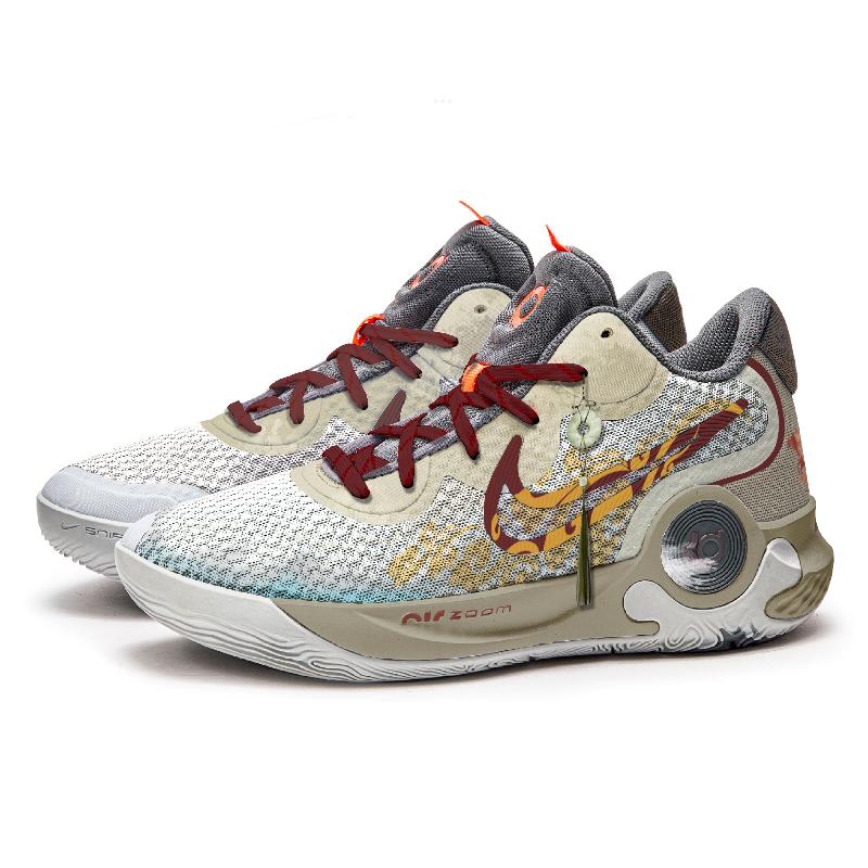 [Custom Xiangrui]  KD Trey 5 Basketball Shoes Unisex Mid-Top Red/Gray