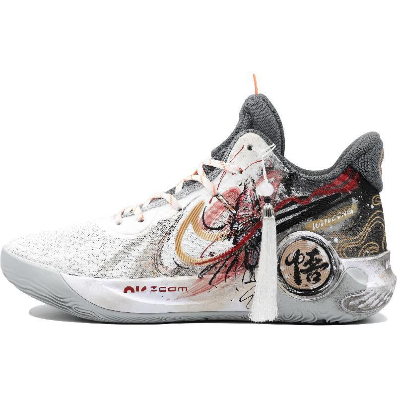 [Custom Wukong Drawing]  KD Trey 5 IX Basketball Shoes Unisex Mid-Top White