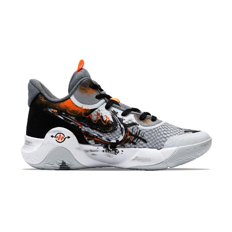 [Custom The flames of war spread like wildfire]  KD Trey 5 IX Basketball Shoes Unisex Mid-Top Black Gray