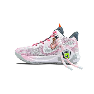 [Custom Sweet cherry blossoms for men and women]  KD Trey 5 IX Basketball Shoes Unisex Low-Top White/Pink