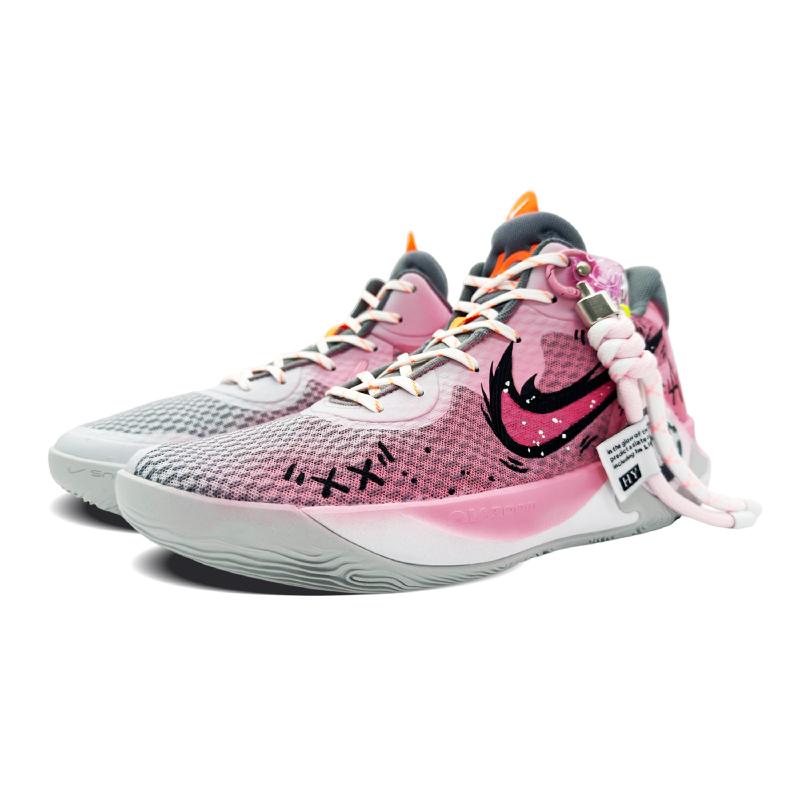 [Custom The same kind of funny chirping for both men and women]  KD Trey 5 IX Basketball Shoes Unisex Mid-Top Black/Pink/Gray
