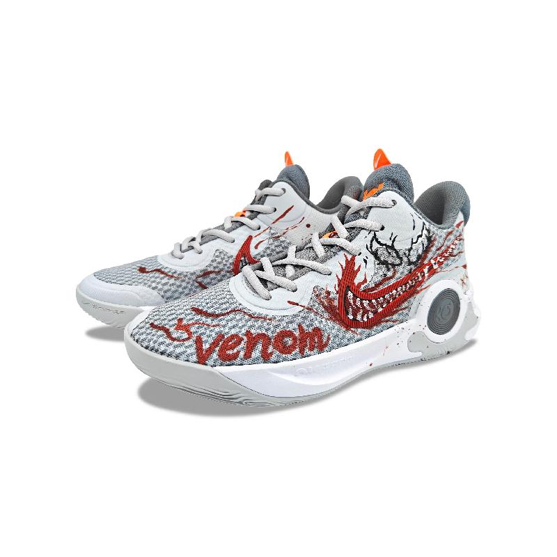 [Custom Splash Ink Venom 2.0]  KD Trey 5 IX Basketball Shoes Unisex Mid-top Gray-red-white