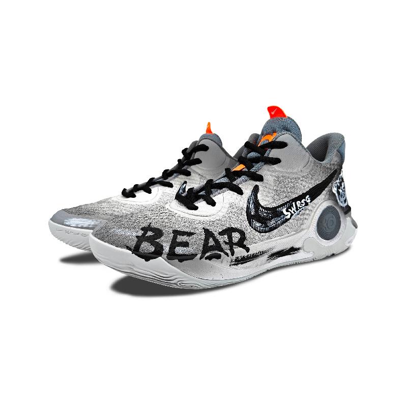 [Custom Scar-faced bear]  KD Trey 5 IX Basketball Shoes Unisex Low-Top Black Gray