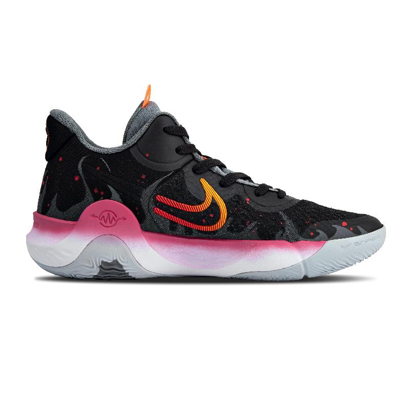 [Custom Death Flame]  KD Trey 5 IX Basketball Shoes Unisex Mid-Top Black/Gray/Red/Yellow