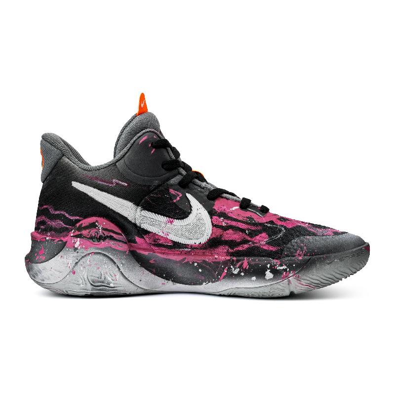 [Custom Cool Motion Powder Ink]  KD Trey 5 IX Basketball Shoes Unisex Mid-Top Black/Pink