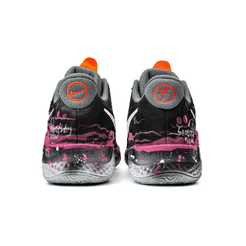 [Custom Cool Motion Powder Ink]  KD Trey 5 IX Basketball Shoes Unisex Mid-Top Black/Pink