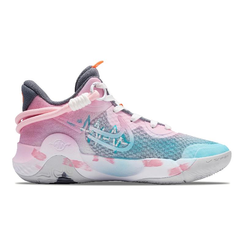 [Custom The City of Dazzling Light]  KD Trey 5 IX Basketball Shoes Unisex Mid-Top Blue/Pink