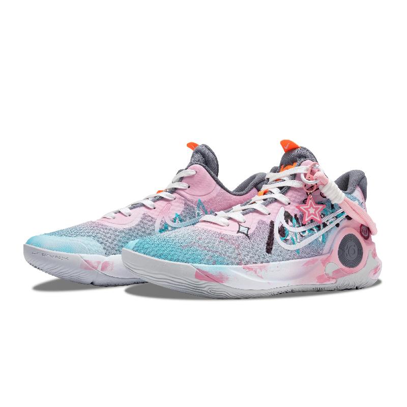 [Custom The City of Dazzling Light]  KD Trey 5 IX Basketball Shoes Unisex Mid-Top Blue/Pink
