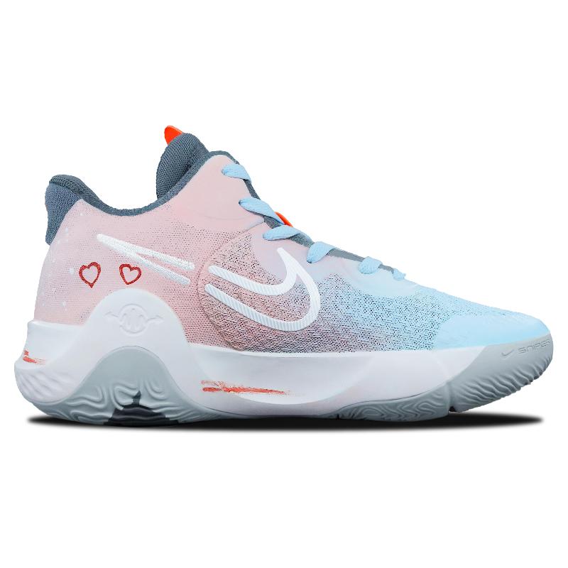 [Custom Love at first sight]  KD Trey 5 IX Basketball Shoes Unisex Mid-Top Pink/Blue
