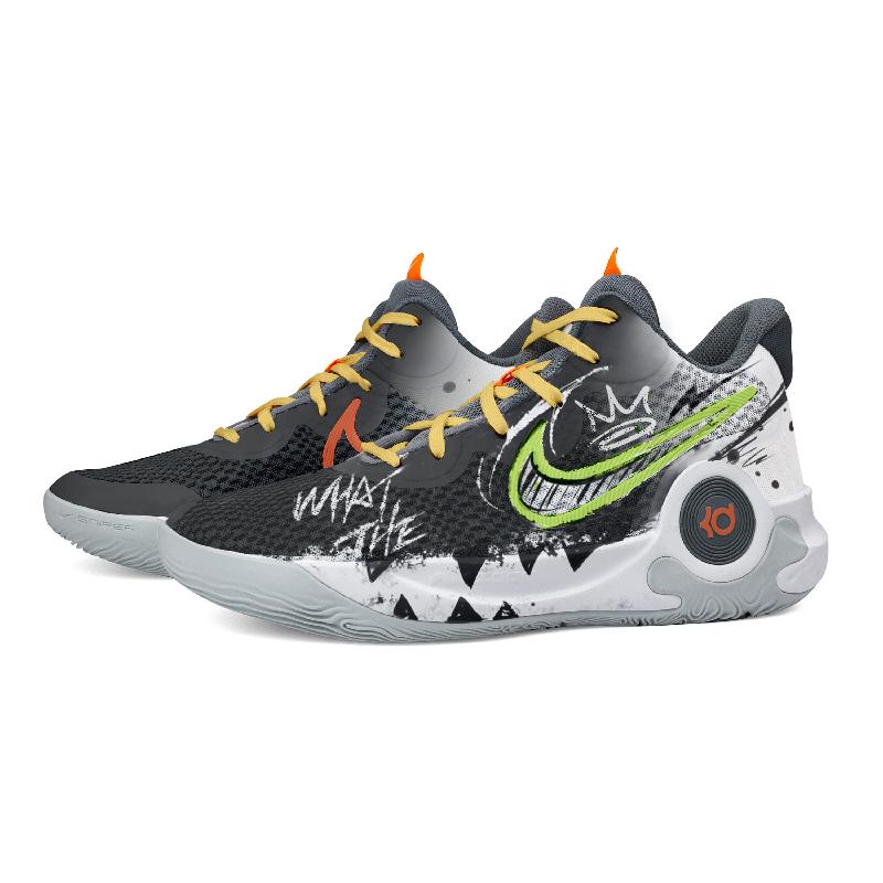 [Custom Unisex SWAGGY]  KD Trey 5 IX Basketball Shoes Unisex Mid-Top Gray/Black/Green
