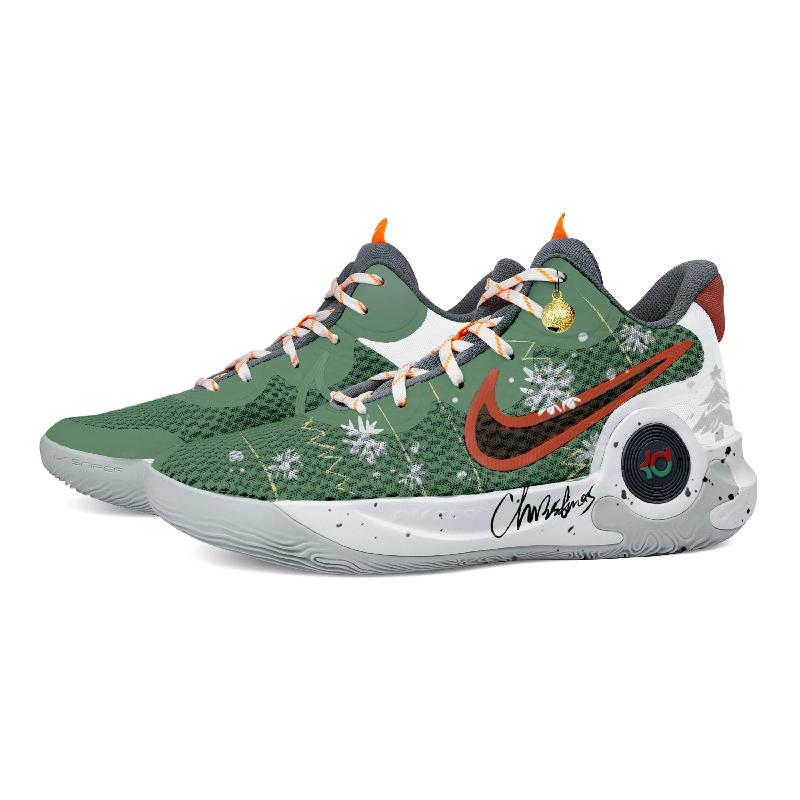 [Custom Christmas wishes for both men and women]  KD Trey 5 IX Basketball Shoes Unisex Mid-Top Green/white/red/black