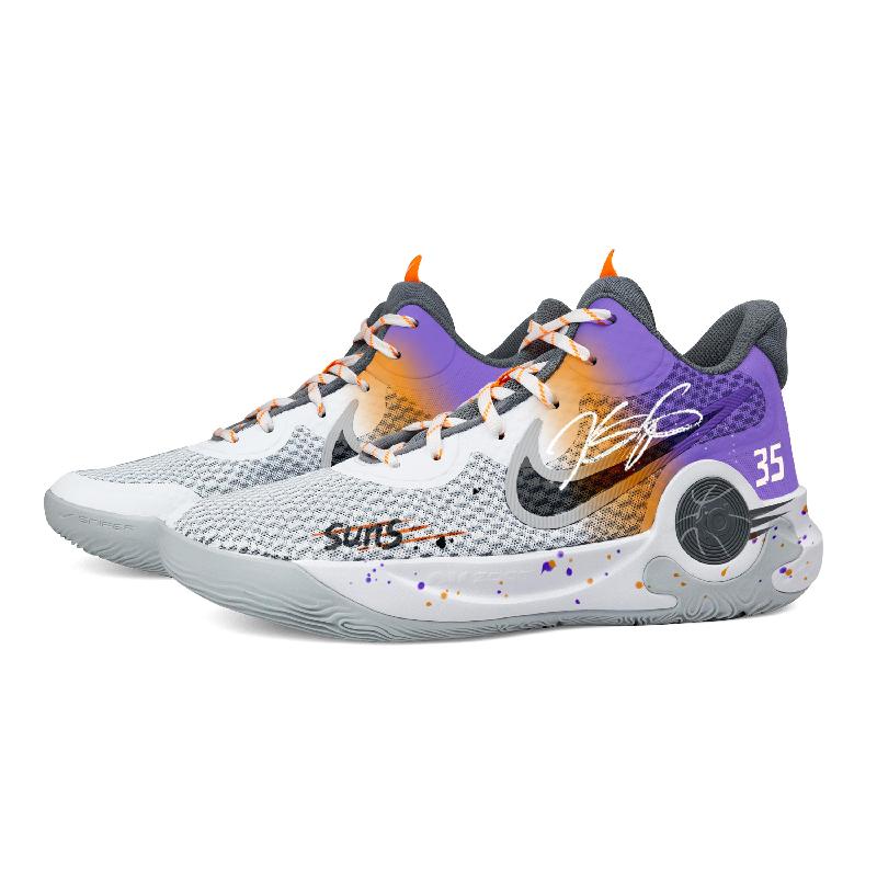 [Custom SUNS of the same style for both men and women]  KD Trey 5 IX Basketball Shoes Unisex Mid-Top Gray/Orange/Purple/White/Black