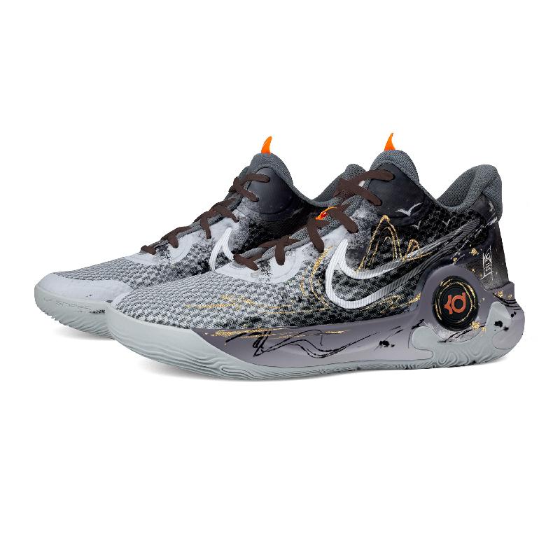 [Custom Unisex Storm Decision]  KD Trey 5 IX Basketball Shoes Unisex Mid-Top Black/Gray/Gold