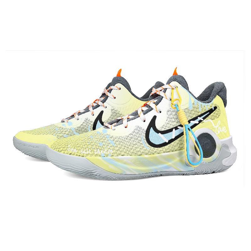 [Custom Afternoon love for both men and women]  KD Trey 5 IX Basketball Shoes Unisex Mid-Top Yellow/Blue/Gray/Black/White