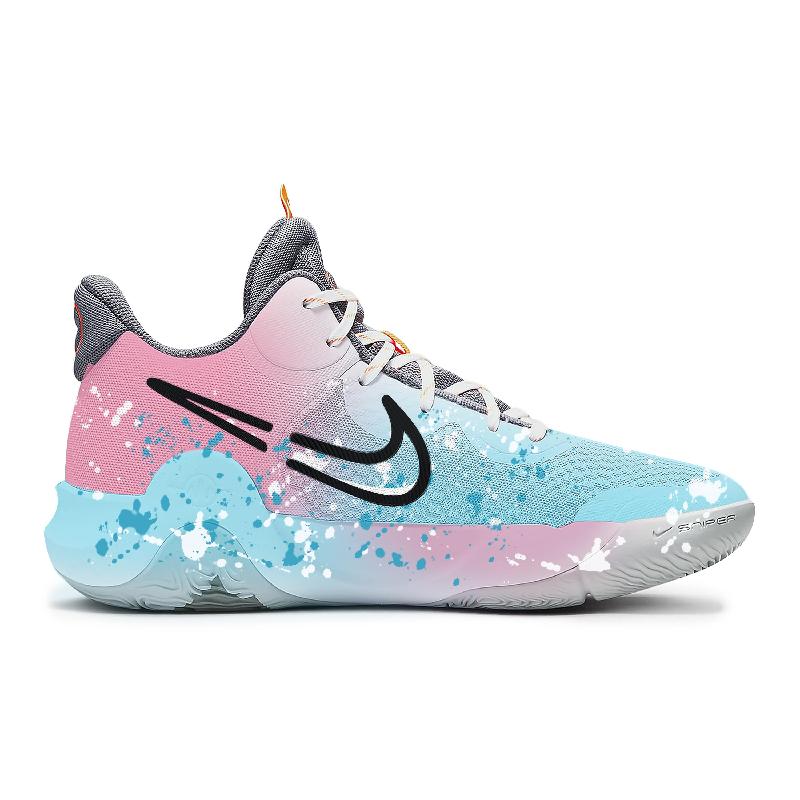 [Custom The same type of observer for men and women]  KD Trey 5 IX Basketball Shoes Unisex Mid-Top Blue/pink/black/white/gray
