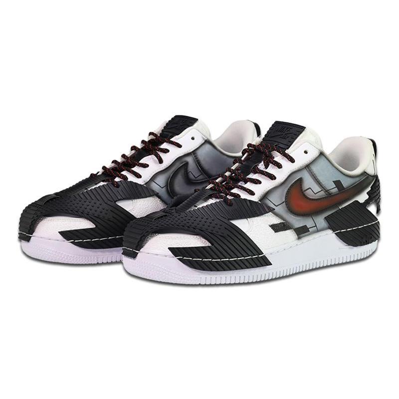 [Custom Mecha Transforming Warrior]  Air Force 1 Skateboarding Shoes Unisex Low-top Black/white/gray