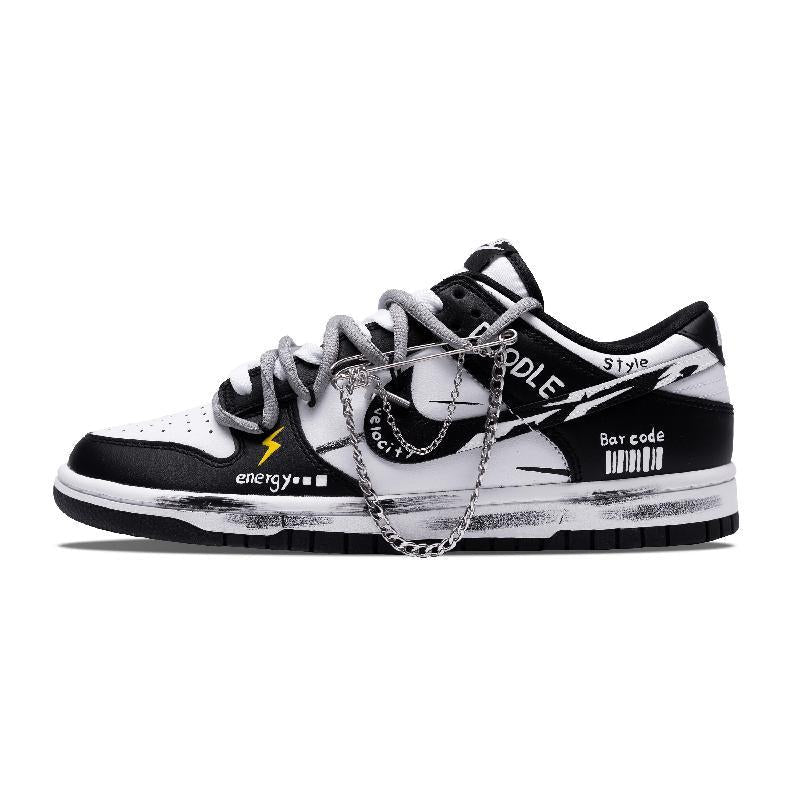 [Custom General energy]  Dunk Skateboarding Shoes Unisex Low-top White