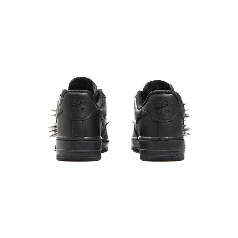 [Custom Pure black punk rivets]  Air Force 1 Skateboarding Shoes Low-top Black