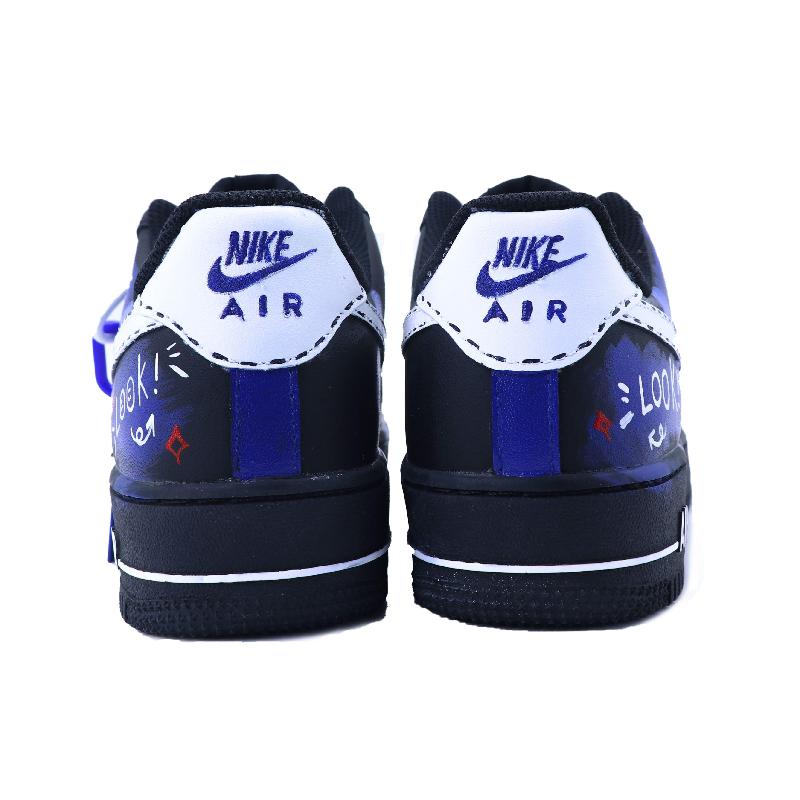 [Custom "OK band"]  Air Force 1 Skateboarding Shoes Women's Low-top Blue