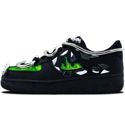 [Custom Silver snake]  Air Force 1 Skateboarding Shoes Women's