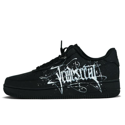 [Custom Black and White Goths]  Air Force 1 Skateboarding Shoes