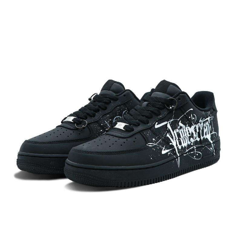 [Custom Black and White Goths]  Air Force 1 Skateboarding Shoes
