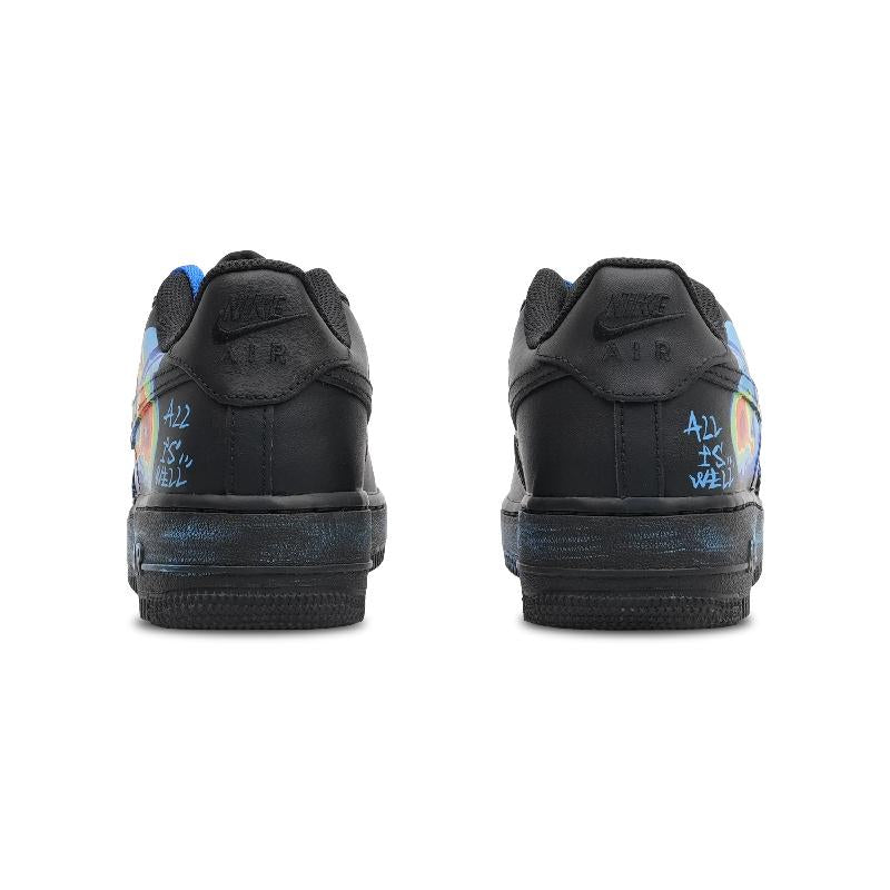 [Custom Female thermal imaging]  Air Force 1 Skateboarding Shoes Women's Low-top Black/Blue