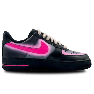 [Custom Neon mark]  Air Force 1 Skateboarding Shoes Women's Low-top Black