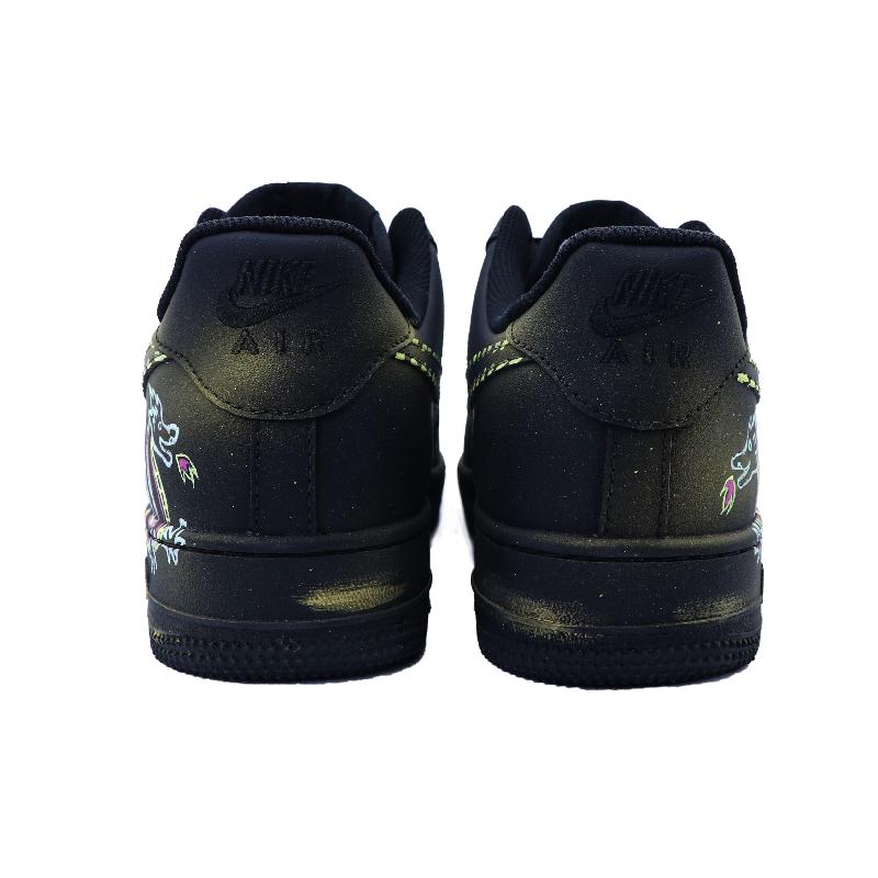 [Custom Cyberdragon]  Air Force 1 Skateboarding Shoes Women's Low-top Black