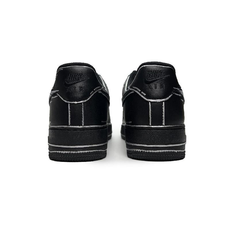 [Custom Female dimensional spell]  Air Force 1 Skateboard Shoes Women's Low-Top Black/Silver