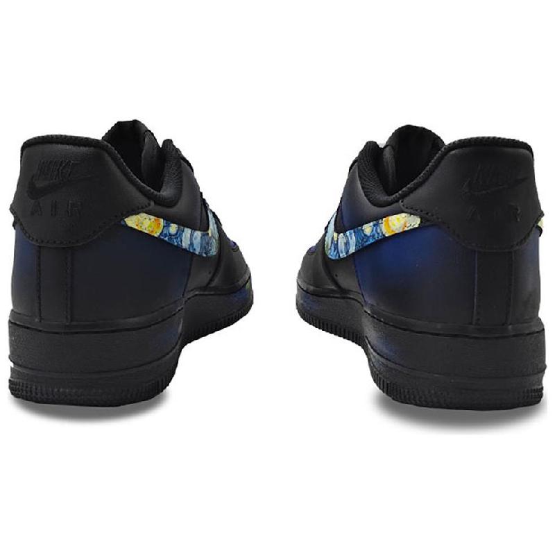 [Custom Female starry sky]  Air Force 1 Skateboard Shoes Women's Low-Top Black/Blue