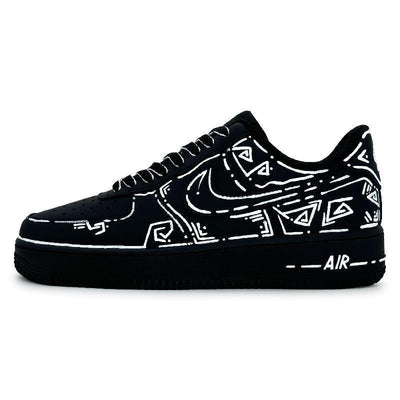 [Custom Heterogeneous space]  Air Force 1 Skateboard Shoes Unisex Low-Top Black