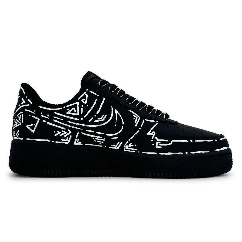 [Custom Heterogeneous space]  Air Force 1 Skateboard Shoes Unisex Low-Top Black
