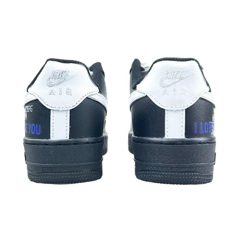 [Custom Morse code]  Air Force 1 Skateboard Shoes Women's Low-Top White/Blue